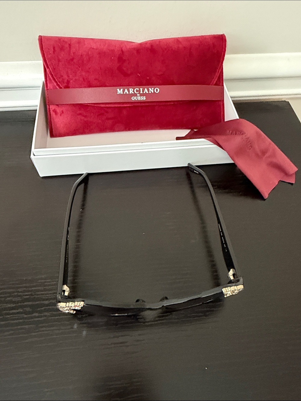 Marciano Black Crystal-Embellished Cat Eye Sunglasses - Picture 2 of 7